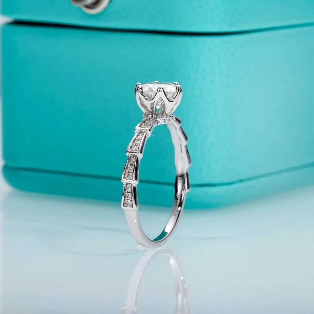 Certified 1ct. t.w. Moissanite Diamond Engagement Ring NEW E